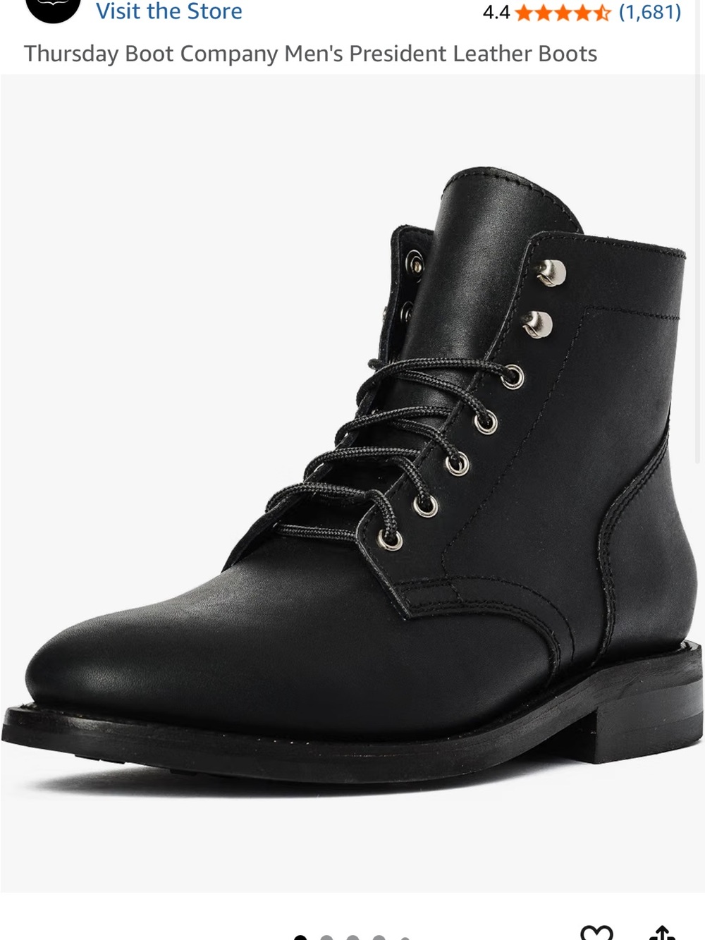 Thursday Boot Company Black Leather Lace-Up Men's Boots
